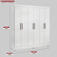 Guarda Roupa Casal 6 Portas E 3 Gavetas Prático Branco Branco - 2