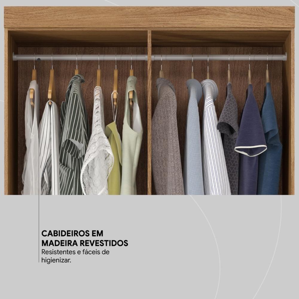 Guarda Roupa Solteiro 4 Portas E 2 Gavetas Almirante Amêndola Touch - 8