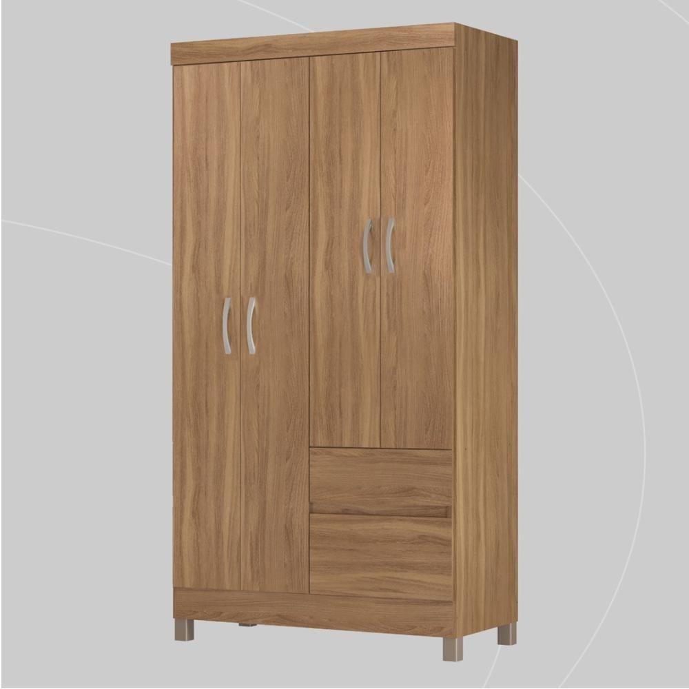 Guarda Roupa Solteiro 4 Portas E 2 Gavetas Almirante Amêndola Touch - 10