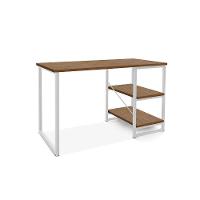 Escrivaninha De Notebook Office Star 120cm 2 Prateleiras Klm Branco Com Imbuia - 3