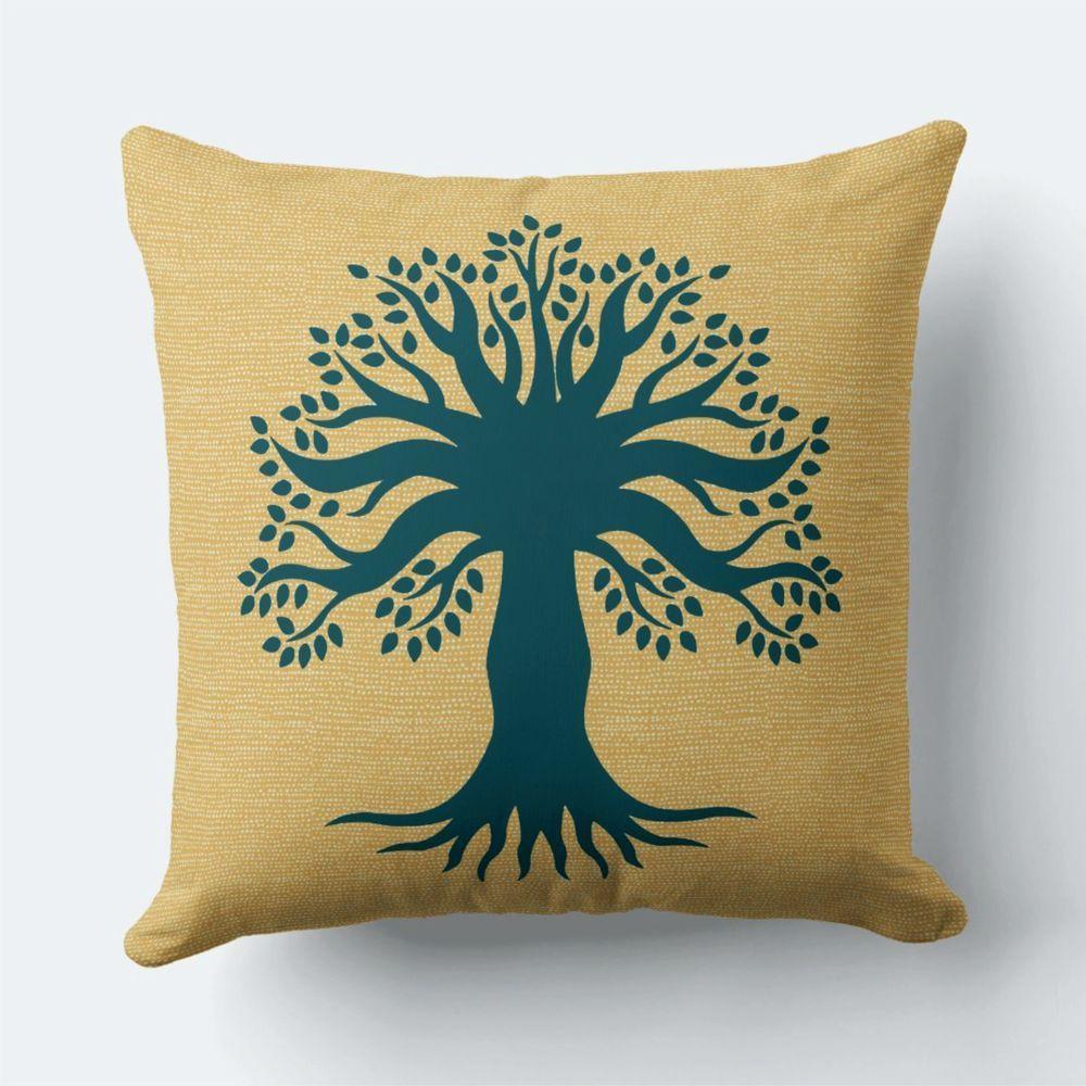 Kit 27035 4 Capas De Almofadas Decorativas Arvore Verde 45x45cm zíper - 2