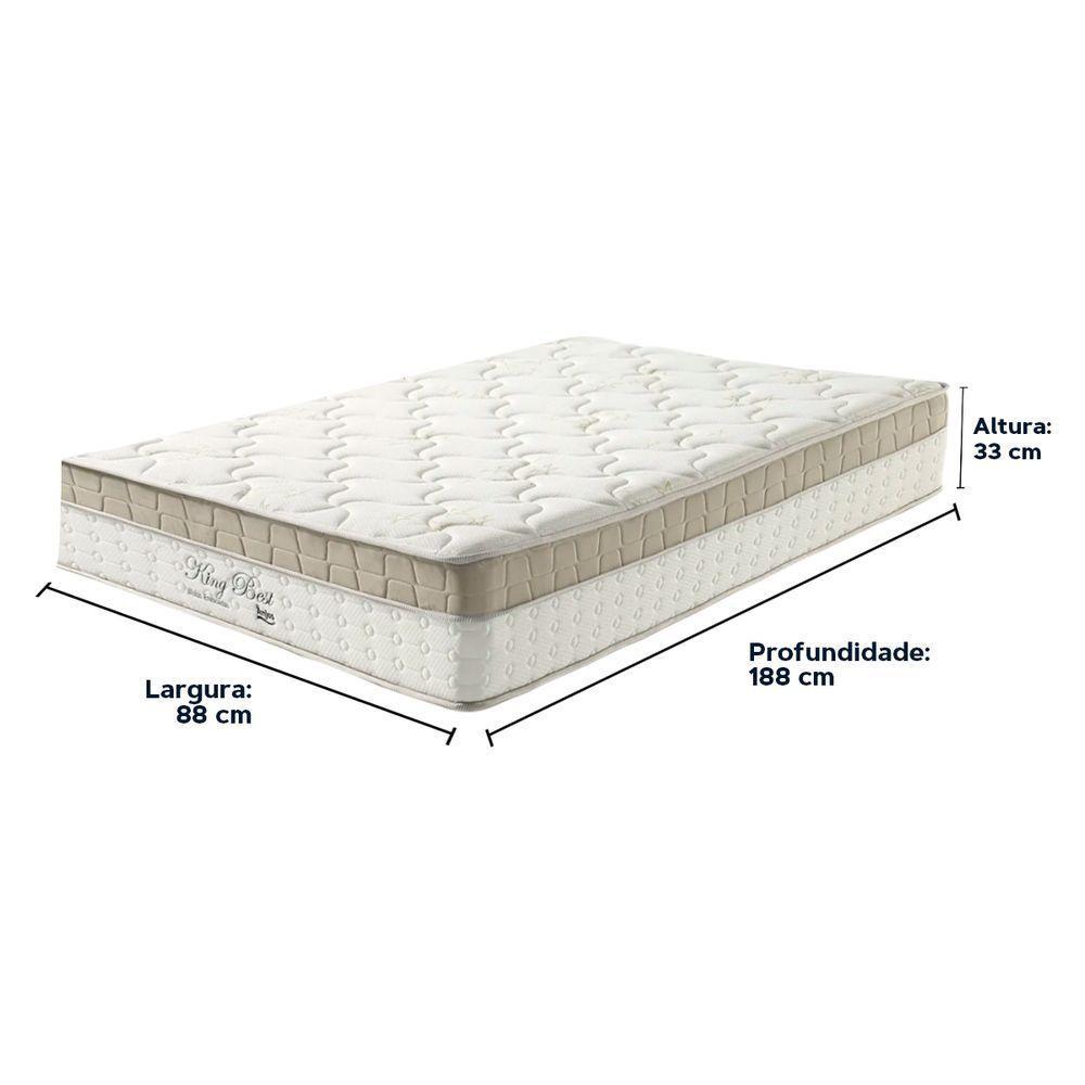 Cama Box Baú Bege E Colchão King Best Molas Ensacadas Solteiro 88x188x33 Anjos - 4