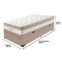 Cama Box Baú Bege E Colchão King Best Molas Ensacadas Solteiro 88x188x33 Anjos - 6