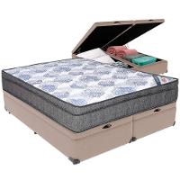 Cama Box Baú Bege E Colchão Iso Superpocket Molas Ensacadas Queen Ortobom - 1