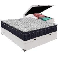 Cama Box Baú Branco E Colchão Airtech 150 Espuma D45 Casal Ortobom - 1