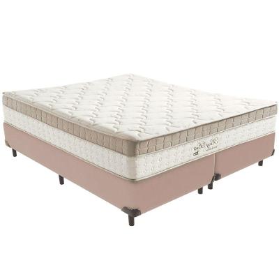 Cama Box Bege E Colchão King Best Molas Ensacadas Queen 158x198x33 Anjos