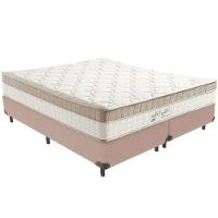 Cama Box Bege E Colchão King Best Molas Ensacadas Queen 158x198x33 Anjos - 1