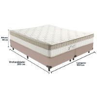 Cama Box Bege E Colchão King Best Molas Ensacadas King 193x203x33 Anjos - 6