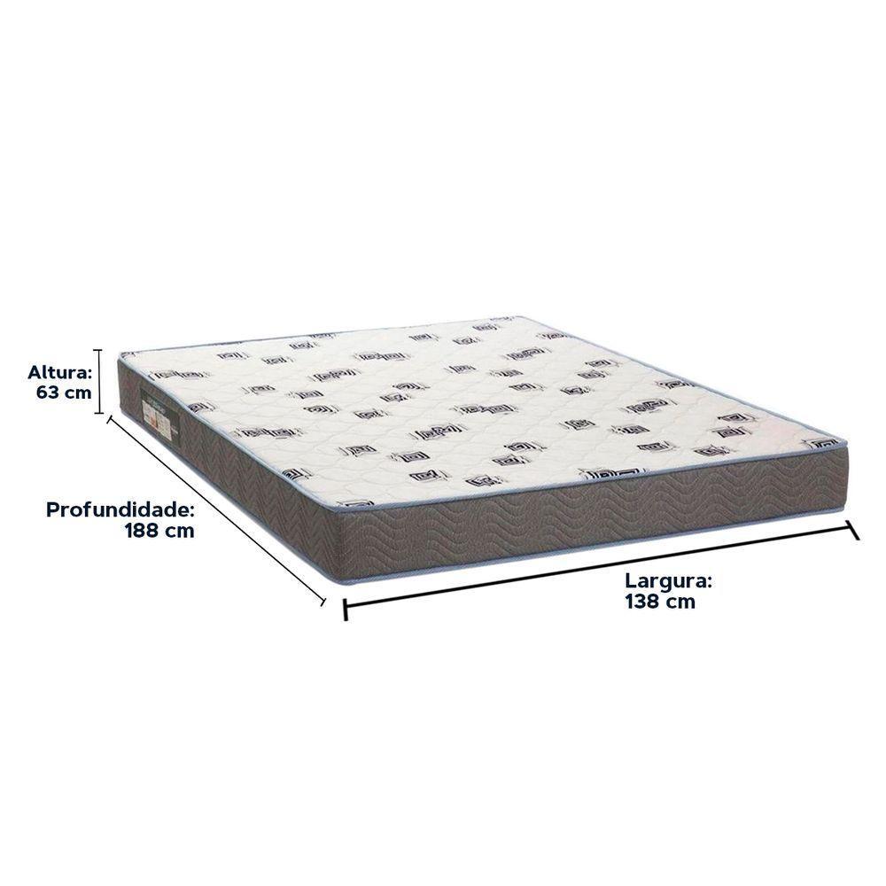 Cama Box Bege E Colchão Light Espuma D33 Casal Ortobom - 4