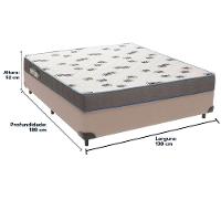Cama Box Bege E Colchão Light Espuma D33 Casal Ortobom - 6