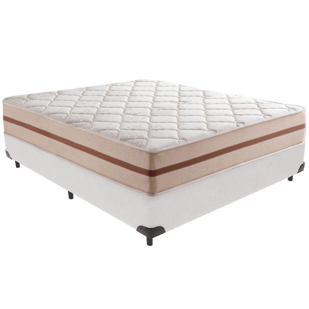 Cama Box Branco E Colchão Classic 22 Cm Molas Ensacadas Casal Anjos - 1