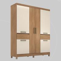 Guarda Roupa Casal 6 Portas E 2 Gavetas Mauá Amêndola Touch off White - 2