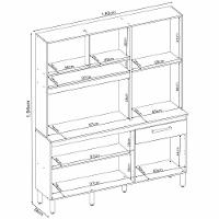 Armário Cozinha Compacta 6 Portas 1 Gaveta 1 Nicho Alamo Avena Grafito Avena - 7