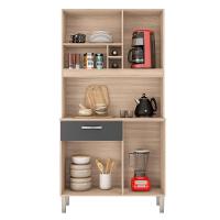 Armário Cozinha Compacta 4 Portas 1 Gaveta 3 Nichos Malta Avena Grafito Avena - 5