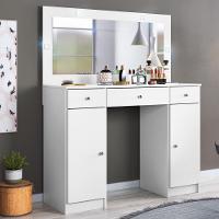 Camarim Penteadeira 3 Gavetas 2 Porta Com Led Carisma Branco - 1