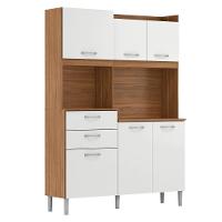 Armário Cozinha Compacta 6 Portas 2 Gavetas 1 Espaço Forno Harmonia Amendola Branco - 7