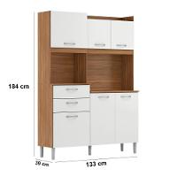 Armário Cozinha Compacta 6 Portas 2 Gavetas 1 Espaço Forno Harmonia Amendola Branco - 8