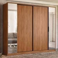 Guarda Roupa Casal 4 Portas Com Espelho E 4 Gavetas Laredo Nogueira nude Prime Tx - 2