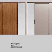 Guarda Roupa Casal 4 Portas Com Espelho E 4 Gavetas Laredo Nogueira nude Prime Tx - 5