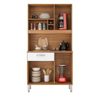 Armário Cozinha Compacta 4 Portas 1 Gaveta 3 Nichos Malta Amendola Branco - 3