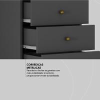 Mesa De Cabeceira 4 Gavetas Presence Amêndola-grafito - 7