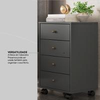 Mesa De Cabeceira 4 Gavetas Presence Amêndola-grafito - 8