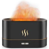 2 Em 1 Umidificador Difusor De Óleo Essencial Com Luz De Chama Noturna Preto - 1