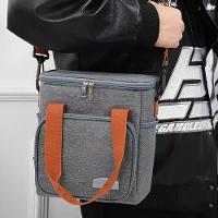 Bolsa Térmica Lancheira Alça Transversal Multiuso Moderna Reforçada Fitness Academia Trabalho Cinza