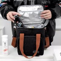 Bolsa Térmica Lancheira Alça Transversal Multiuso Moderna Reforçada Fitness Academia Trabalho Preto - 3