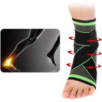 Kit Par Tornozeleira Ortopédica Ajustável Com Suporte Elástico Cinta De Compressão Preto - 2