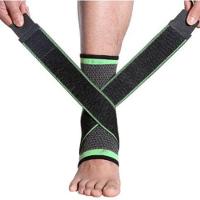 Kit Par Tornozeleira Ortopédica Ajustável Com Suporte Elástico Cinta De Compressão Preto - 3