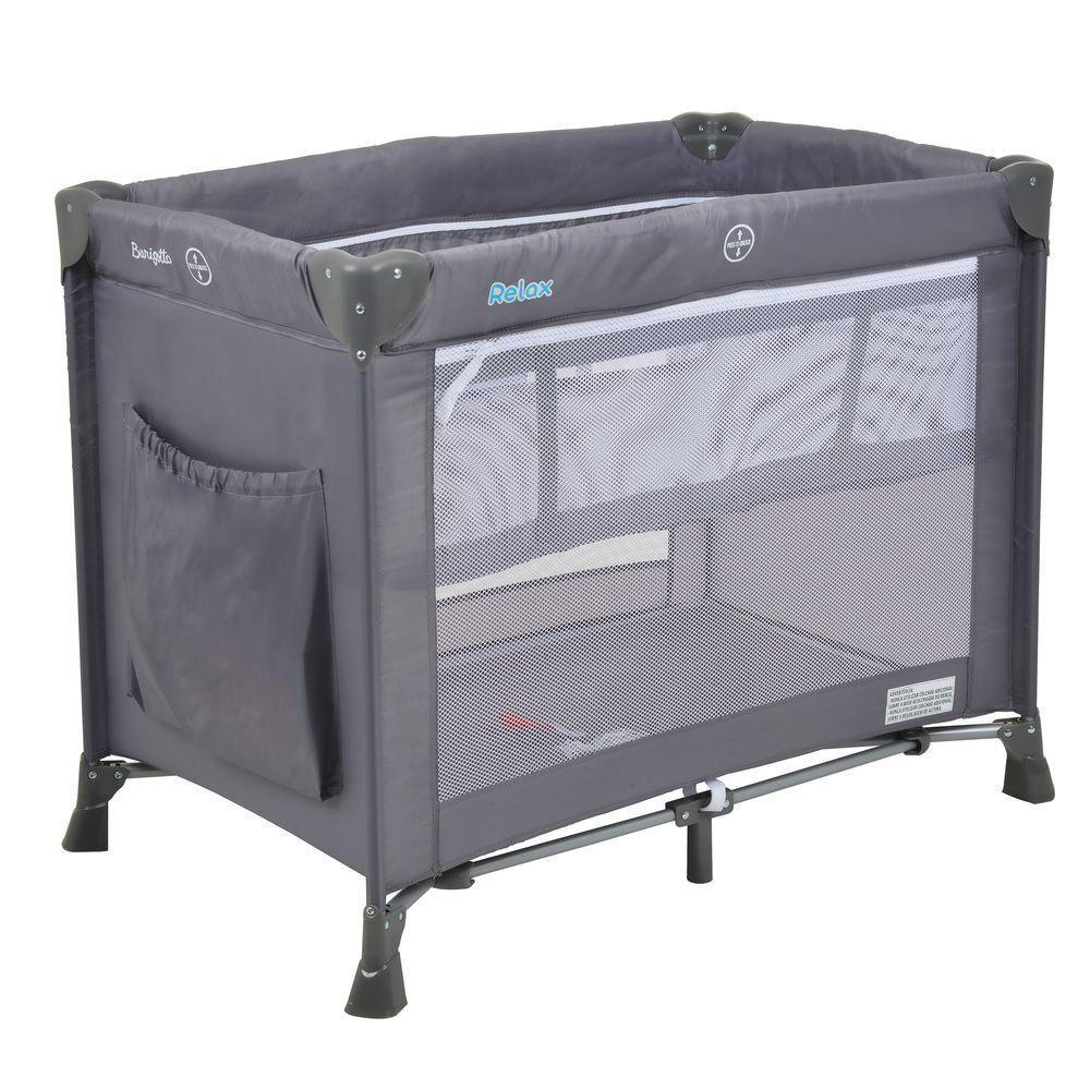 Berço Portatil Cercado Burigotto Relax Com Mosquiteiro Até 15 Kg Gray Cinza - 1