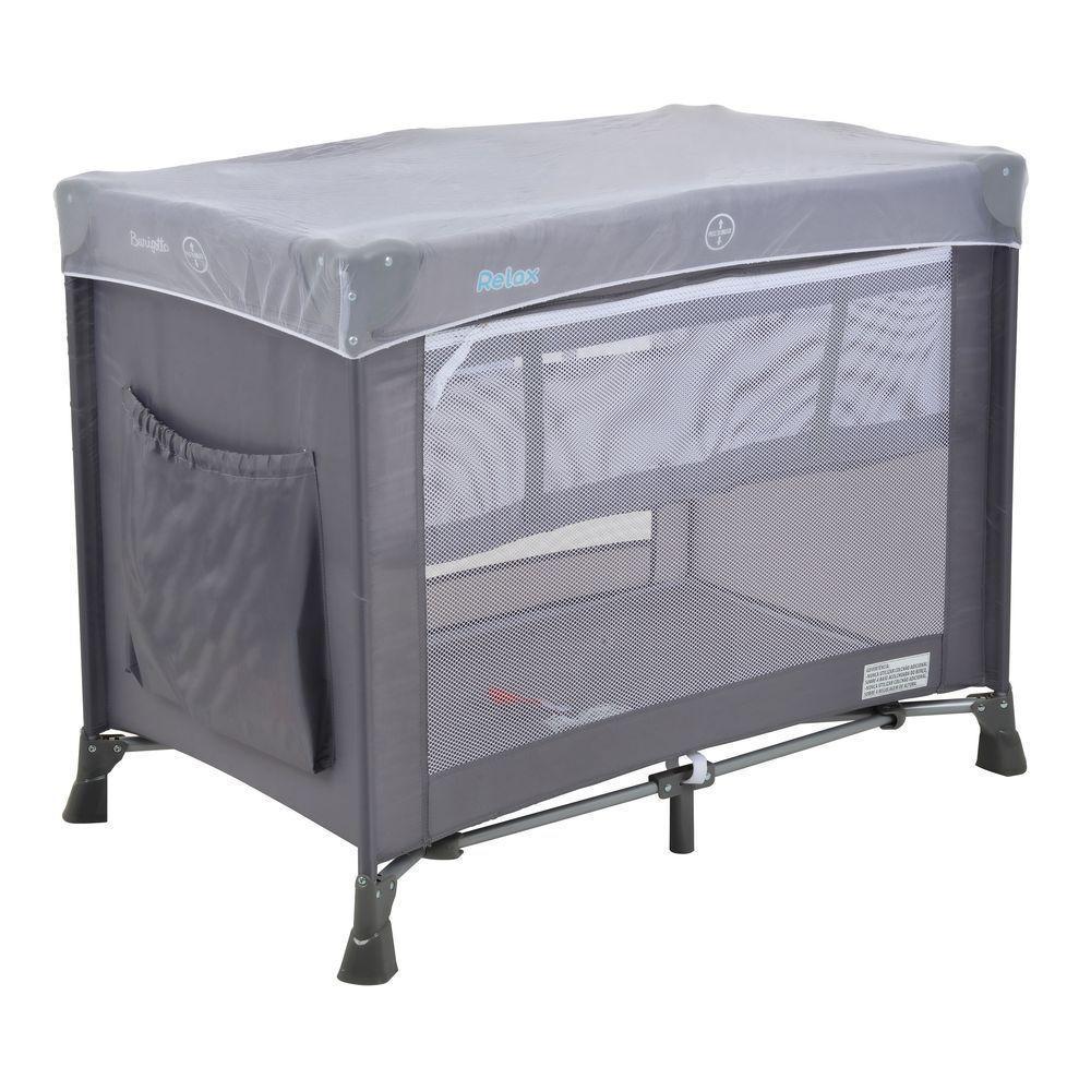 Berço Portatil Cercado Burigotto Relax Com Mosquiteiro Até 15 Kg Gray Cinza - 2