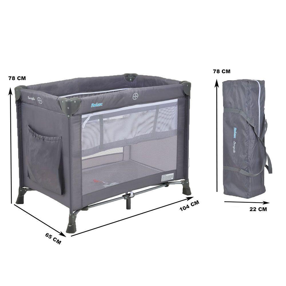 Berço Portatil Cercado Burigotto Relax Com Mosquiteiro Até 15 Kg Gray Cinza - 4