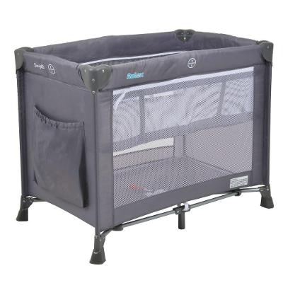 Berço Portatil Cercado Burigotto Relax Com Mosquiteiro Até 15 Kg Gray Cinza