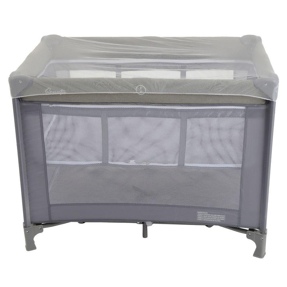 Berço Portátil Burigotto Sonata Desmontável Com Mosquiteiro Cinza Gray - 2