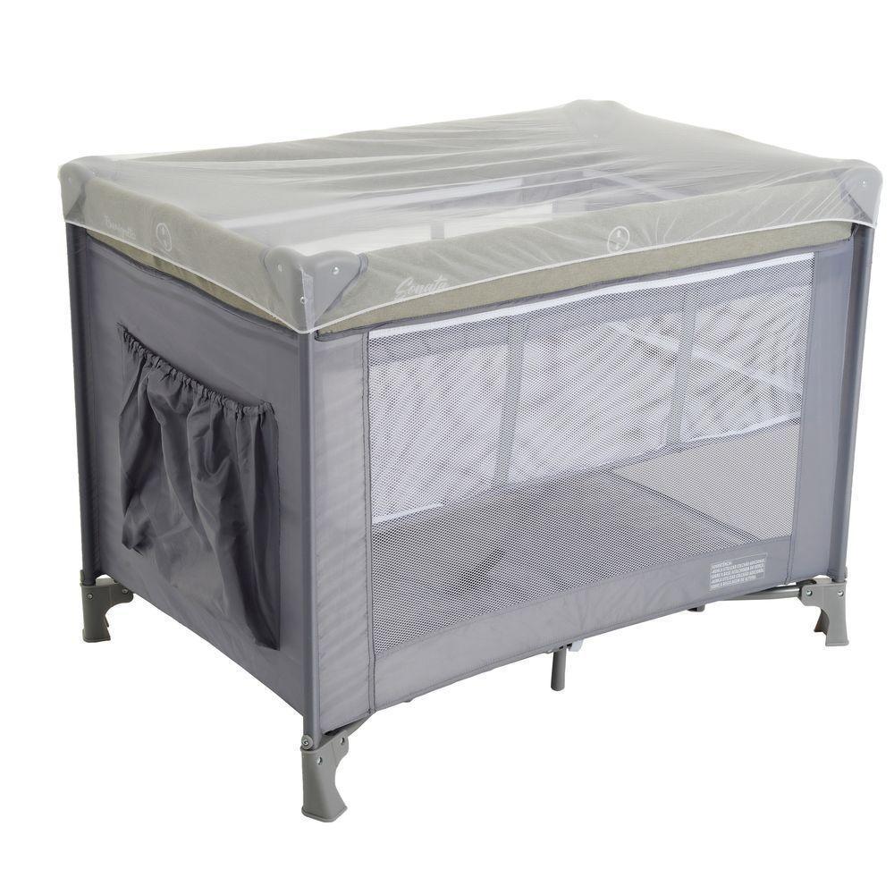 Berço Portátil Burigotto Sonata Desmontável Com Mosquiteiro Cinza Gray - 3