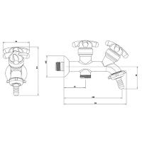 Torneira Plástica Para Tanque E Máquina De Lavar Lorenzetti Brio 1131 F34 De Parede Branca - 2