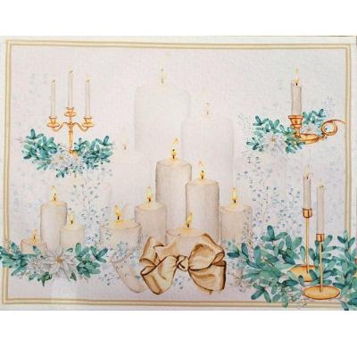 Kit 4 Jogos Americanos Velas De Natal Maravilha Impermeável 43cmx34cm