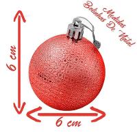 Kit 60 Bolas Enfeite Natalino árvore Natal 60mm Vermelho - 2
