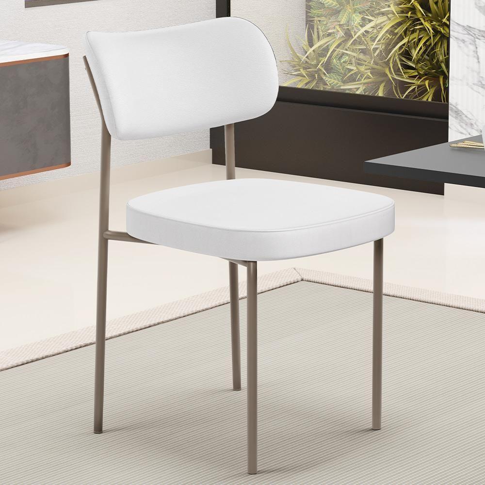 Kit 06 Cadeiras Decorativas Para Sala De Jantar Melina Base Arena L02 Facto Branco - Lyam Decor - 2