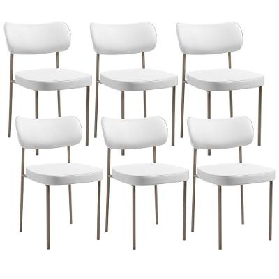 Kit 06 Cadeiras Decorativas Para Sala De Jantar Melina Base Arena L02 Facto Branco - Lyam Decor