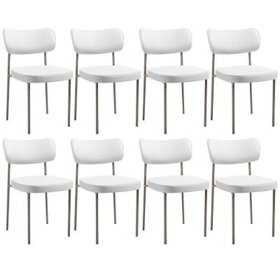 Kit 08 Cadeiras Decorativas Para Sala De Jantar Melina Base Arena L02 Facto Branco - Lyam Decor