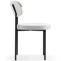 Kit 06 Cadeiras Decorativa Para Sala De Jantar Melina L02 Faixa Couríssimo Camel Facto Branco - Lyam Decor - 6