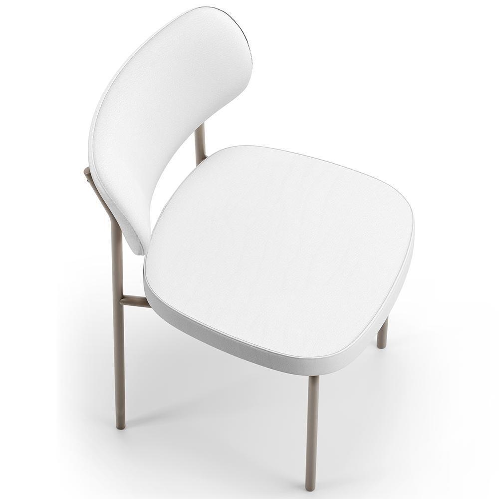 Kit 02 Cadeiras Decorativas Para Sala De Jantar Melina Base Arena L02 Facto Branco - Lyam Decor - 3