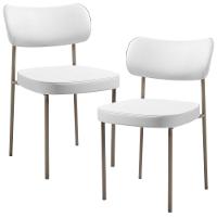 Kit 02 Cadeiras Decorativas Para Sala De Jantar Melina Base Arena L02 Facto Branco - Lyam Decor - 1