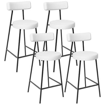 Kit 04 Banquetas Baixas Para Cozinha Sala De Jantar Bar Bancada Milão L02 Facto Branco - Lyam Decor
