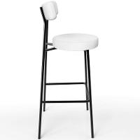 Kit 04 Banquetas Altas Bar Cozinha Sala De Jantar Estrutura Em Aço Milão L02 Facto Branco - Lyam Decor - 5