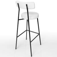 Kit 04 Banquetas Altas Bar Cozinha Sala De Jantar Estrutura Em Aço Milão L02 Facto Branco - Lyam Decor - 6