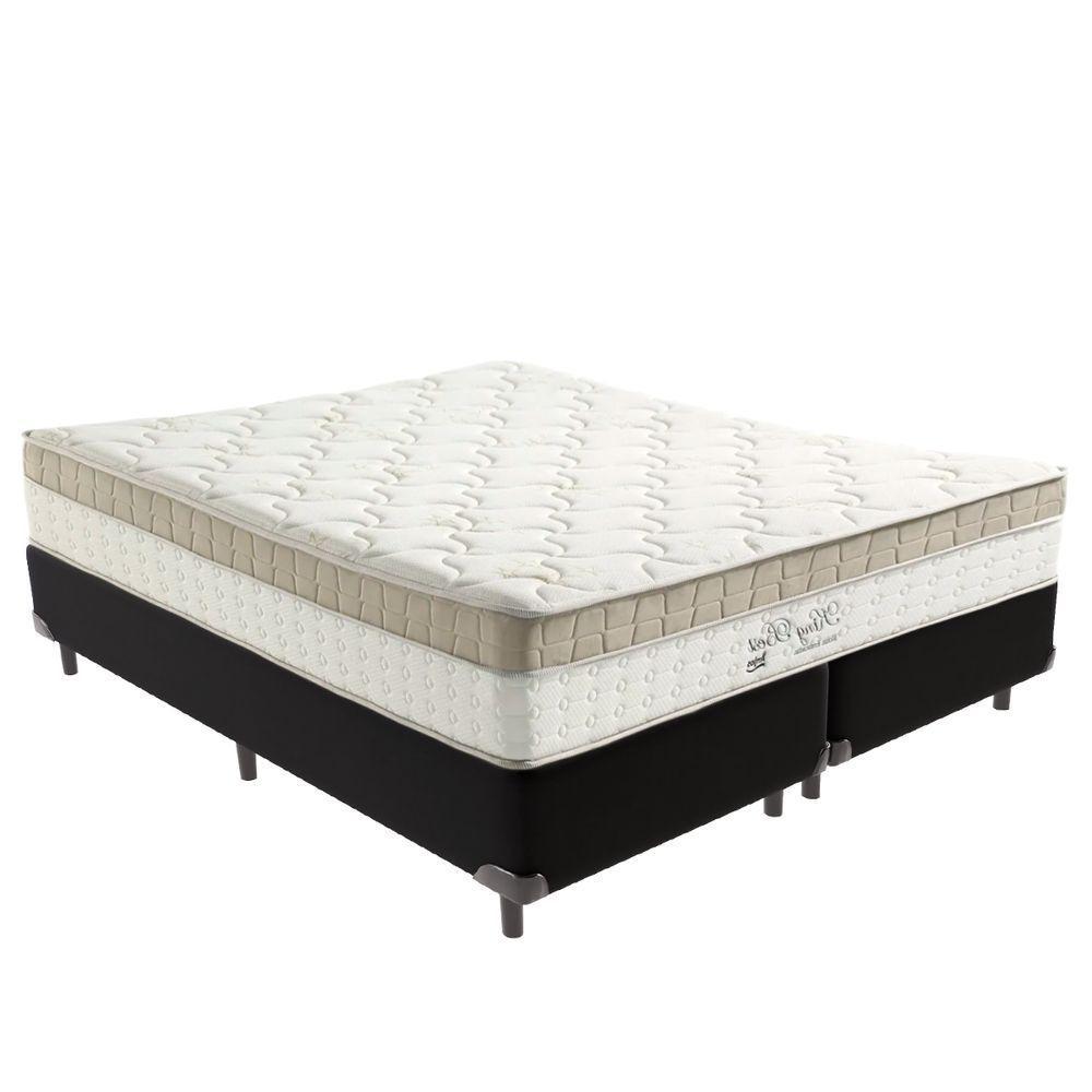 Cama Box Preto E Colchão King Best Molas Ensacadas Queen 158x198x33 Anjos - 3